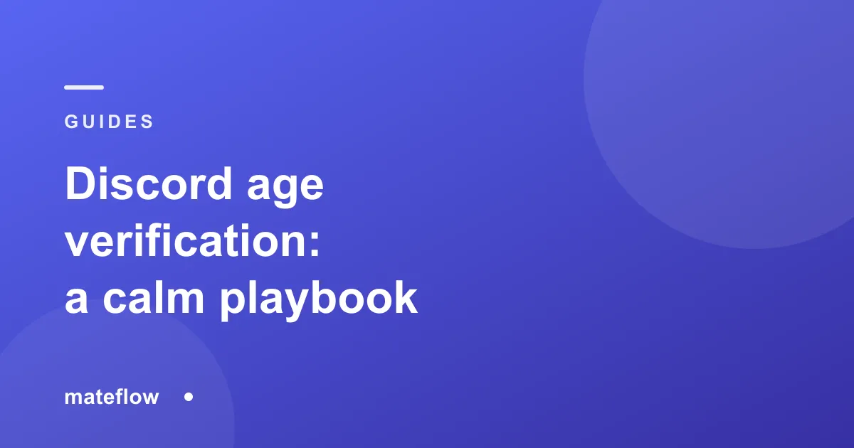 Discord Age Verification: A Community Owner's Playbook (2026)